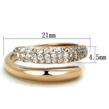 Load image into Gallery viewer, TK1634 - IP Rose Gold(Ion Plating) Stainless Steel Ring with AAA Grade CZ  in Clear