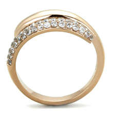 Load image into Gallery viewer, TK1634 - IP Rose Gold(Ion Plating) Stainless Steel Ring with AAA Grade CZ  in Clear