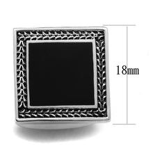 Load image into Gallery viewer, TK1651 - High polished (no plating) Stainless Steel Cufflink with Epoxy  in Jet