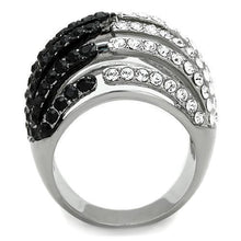 Load image into Gallery viewer, TK1686 - Two-Tone IP Black Stainless Steel Ring with Top Grade Crystal  in Jet