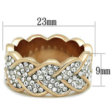 Load image into Gallery viewer, TK1691 - Two-Tone IP Rose Gold Stainless Steel Ring with Top Grade Crystal  in Clear