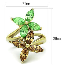Load image into Gallery viewer, TK1715 - IP Gold(Ion Plating) Stainless Steel Ring with Top Grade Crystal  in Multi Color