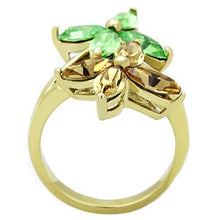 Load image into Gallery viewer, TK1715 - IP Gold(Ion Plating) Stainless Steel Ring with Top Grade Crystal  in Multi Color