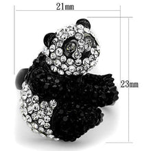 Load image into Gallery viewer, TK1735 - Two-Tone IP Black Stainless Steel Ring with Top Grade Crystal  in Black Diamond