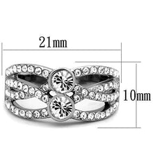 Load image into Gallery viewer, TK1758 - High polished (no plating) Stainless Steel Ring with Top Grade Crystal  in Clear