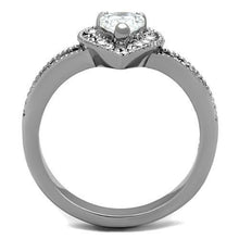 Load image into Gallery viewer, TK1759 - High polished (no plating) Stainless Steel Ring with AAA Grade CZ  in Clear