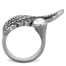 Load image into Gallery viewer, TK1769 - High polished (no plating) Stainless Steel Ring with Top Grade Crystal  in Clear