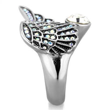 Load image into Gallery viewer, TK1769 - High polished (no plating) Stainless Steel Ring with Top Grade Crystal  in Clear