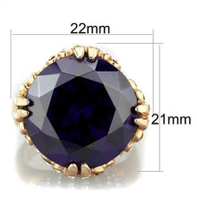 Load image into Gallery viewer, TK1786 - IP Rose Gold(Ion Plating) Stainless Steel Ring with AAA Grade CZ  in Amethyst