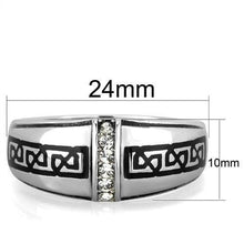 Load image into Gallery viewer, TK1801 - High polished (no plating) Stainless Steel Ring with Top Grade Crystal  in Clear