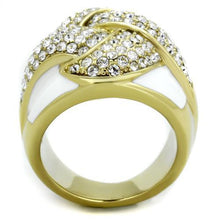 Load image into Gallery viewer, TK1848 - IP Gold(Ion Plating) Stainless Steel Ring with Top Grade Crystal  in Clear