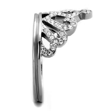 Load image into Gallery viewer, TK1923 - High polished (no plating) Stainless Steel Ring with Top Grade Crystal  in Clear
