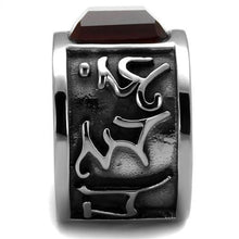 Load image into Gallery viewer, TK1964 - High polished (no plating) Stainless Steel Ring with Synthetic Synthetic Glass in Siam
