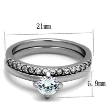 Load image into Gallery viewer, TK2115 - High polished (no plating) Stainless Steel Ring with AAA Grade CZ  in Clear