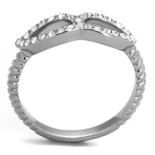 Load image into Gallery viewer, TK2122 - High polished (no plating) Stainless Steel Ring with Top Grade Crystal  in Clear