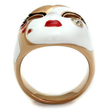 Load image into Gallery viewer, TK2143 - IP Rose Gold(Ion Plating) Stainless Steel Ring with Top Grade Crystal  in Clear