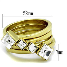 Load image into Gallery viewer, TK2158 - IP Gold(Ion Plating) Stainless Steel Ring with Top Grade Crystal  in Clear