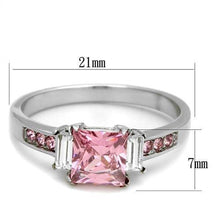 Load image into Gallery viewer, TK2169 - High polished (no plating) Stainless Steel Ring with AAA Grade CZ  in Rose