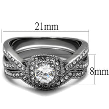 Load image into Gallery viewer, TK2296 - High polished (no plating) Stainless Steel Ring with AAA Grade CZ  in Clear