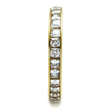 Load image into Gallery viewer, TK2344G - IP Gold(Ion Plating) Stainless Steel Ring with AAA Grade CZ  in Clear