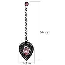 Load image into Gallery viewer, TK2380 - IP Black(Ion Plating) Stainless Steel Earrings with Top Grade Crystal  in Light Rose