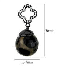 Load image into Gallery viewer, TK2384 - IP Black(Ion Plating) Stainless Steel Earrings with Synthetic Onyx in Multi Color