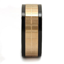 Load image into Gallery viewer, TK2406 - Three Tone (IP Rose Gold & IP Black & High Polished) Stainless Steel Ring with No Stone