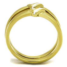 Load image into Gallery viewer, TK2494 - IP Gold(Ion Plating) Stainless Steel Ring with Epoxy  in White