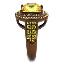 Load image into Gallery viewer, TK2677 - IP Coffee light Stainless Steel Ring with AAA Grade CZ  in Topaz