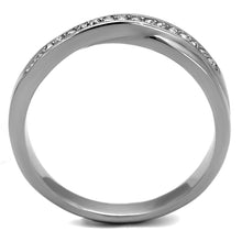 Load image into Gallery viewer, TK2684 - High polished (no plating) Stainless Steel Ring with Top Grade Crystal  in Clear