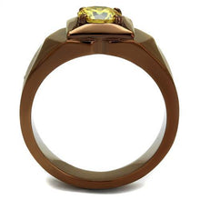 Load image into Gallery viewer, TK2773 - IP Coffee light Stainless Steel Ring with AAA Grade CZ  in Topaz