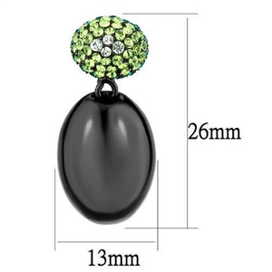 TK2786 - IP Black(Ion Plating) Stainless Steel Earrings with Top Grade Crystal  in Multi Color