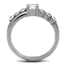 Load image into Gallery viewer, TK2865 - High polished (no plating) Stainless Steel Ring with AAA Grade CZ  in Clear