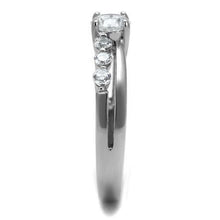 Load image into Gallery viewer, TK2865 - High polished (no plating) Stainless Steel Ring with AAA Grade CZ  in Clear