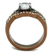 Load image into Gallery viewer, TK2958 - IP Light Black &amp; IP Light coffee Stainless Steel Ring with AAA Grade CZ  in Clear