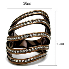 Load image into Gallery viewer, TK2985 - IP Coffee light Stainless Steel Ring with Top Grade Crystal  in Clear