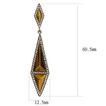 Load image into Gallery viewer, TK3071 - IP Coffee light Stainless Steel Earrings with Synthetic Tiger Eye in Topaz