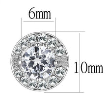 Load image into Gallery viewer, TK3103 - High polished (no plating) Stainless Steel Earrings with AAA Grade CZ  in Clear