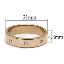 Load image into Gallery viewer, TK3107 - IP Rose Gold(Ion Plating) Stainless Steel Ring with Top Grade Crystal  in Clear