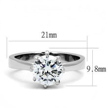 Load image into Gallery viewer, TK3208 - High polished (no plating) Stainless Steel Ring with AAA Grade CZ  in Clear