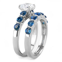Load image into Gallery viewer, TK3235 - High polished (no plating) Stainless Steel Ring with AAA Grade CZ  in Clear