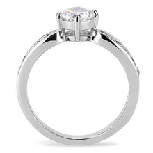 Load image into Gallery viewer, TK3256 - High polished (no plating) Stainless Steel Ring with AAA Grade CZ  in Clear