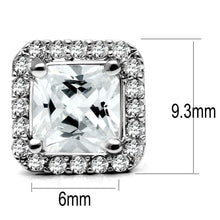 Load image into Gallery viewer, TK3477 - High polished (no plating) Stainless Steel Earrings with AAA Grade CZ  in Clear