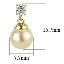 Load image into Gallery viewer, TK3480 - IP Gold(Ion Plating) Stainless Steel Earrings with Synthetic Pearl in Champagne