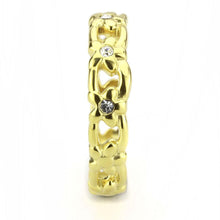 Load image into Gallery viewer, TK3629 - IP Gold(Ion Plating) Stainless Steel Ring with Top Grade Crystal  in Clear