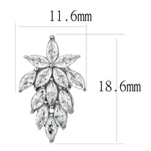 Load image into Gallery viewer, TK3654 - High polished (no plating) Stainless Steel Earrings with AAA Grade CZ  in Clear