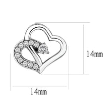 Load image into Gallery viewer, TK3656 - High polished (no plating) Stainless Steel Earrings with AAA Grade CZ  in Clear