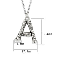Load image into Gallery viewer, TK3853A High Polished Stainless Steel Chain Initial Pendant - Letter A
