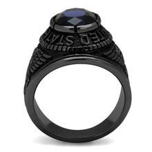 Load image into Gallery viewer, TK414707J - IP Black(Ion Plating) Stainless Steel Ring with Synthetic Synthetic Glass in Sapphire