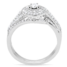 Load image into Gallery viewer, TS001 - Rhodium 925 Sterling Silver Ring with AAA Grade CZ  in Clear